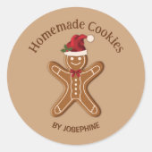 ジンジャーブレッドChristmas Cookie – 自家製Cookie ラウンドシール (正面)