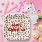 ジンジャーブレッドCookieとキャンディカン ペーパープレート (パーティー)