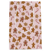 ジンジャーブレッドCookieとキャンディカン ミディアムペーパーバッグ (正面)