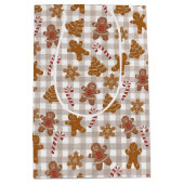 ジンジャーブレッドCookieとキャンディカン ミディアムペーパーバッグ (正面)