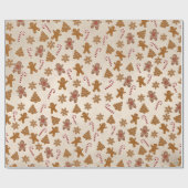 ジンジャーブレッドCookieとキャンディカン ラッピングペーパー (フラット)