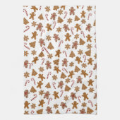 ジンジャーブレッドCookieとキャンディキャンディーネックタイ キッチンタオル (縦)