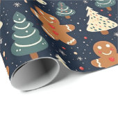 ジンジャーブレッドCookieとクリスマスツリー ラッピングペーパー (ロールコーナー)
