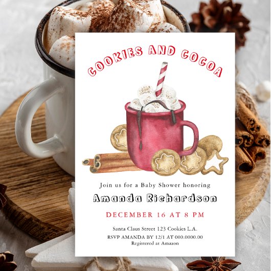 ジンジャーブレッドCookieとココアベビーシャワー 招待状
