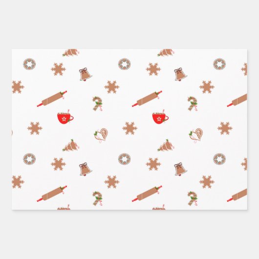 ジンジャーブレッドCookieと各種ギフトラップシート ラッピングペーパーシート (正面)