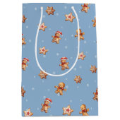 ジンジャーブレッドCookieと雪片 ミディアムペーパーバッグ (正面)