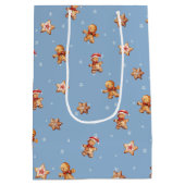 ジンジャーブレッドCookieと雪片 ミディアムペーパーバッグ (裏面)