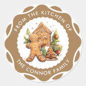 ジンジャーブレッドCookieのキッチンから金ゴールド ラウンドシール (正面)