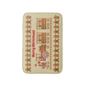 ジンジャーブレッドCookieのクリスマスパーティーバスマット バスマット (正面縦)