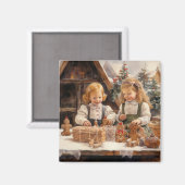 ジンジャーブレッドCookieカントリーキッチンガールズマグネット マグネット (正面/裏面)