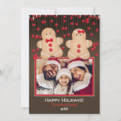ジンジャーブレッドCookieクリスマスクッキーCookie Holiday Photo 招待状 (正面)