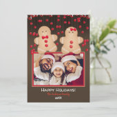 ジンジャーブレッドCookieクリスマスクッキーCookie Holiday Photo 招待状 (スタンド正面)
