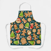 ジンジャーブレッドCookieクリスマスパターン エプロン (正面)