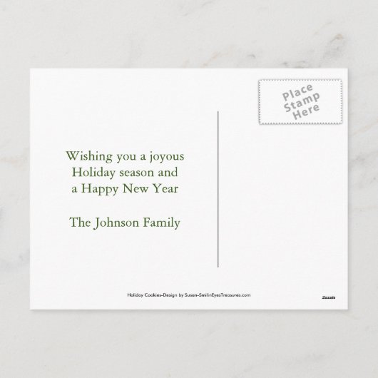 ジンジャーブレッドCookieクリスマスフォトポストカード シーズンポストカード (裏面)