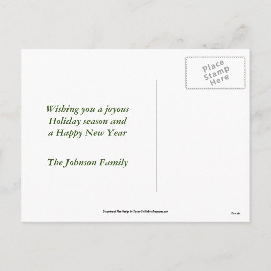 ジンジャーブレッドCookieクリスマスフォトポストカード シーズンポストカード (裏面)