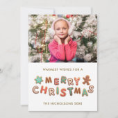 ジンジャーブレッドCookieクリスマスホリデーフォトカード シーズンカード (正面)