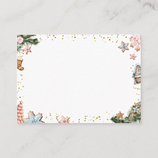 ジンジャーブレッドCookieジェンダーがベビー用の本を明らかにする エンクロージャーカード (裏面)