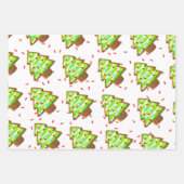 ジンジャーブレッドCookieツリーMitten男が子供を振りかけます ラッピングペーパーシート (正面3)