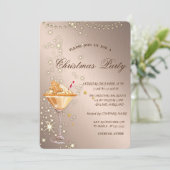 ジンジャーブレッドCookieドリンク軽いバラゴールドクリスマス 招待状 (スタンド正面)