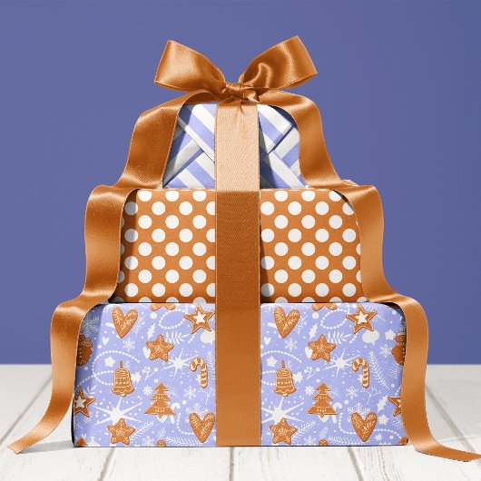 ジンジャーブレッドCookieパターンかわいいホリデークリスマス ラッピングペーパーシート
