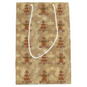 ジンジャーブレッドCookieパターン ミディアムペーパーバッグ (正面)