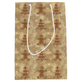 ジンジャーブレッドCookieパターン ミディアムペーパーバッグ