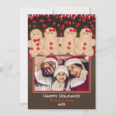 ジンジャーブレッドCookieファミリークリスマスホリデー写真 招待状 (正面)