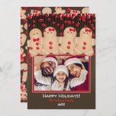 ジンジャーブレッドCookieファミリークリスマスホリデー写真 招待状 (正面/裏面)