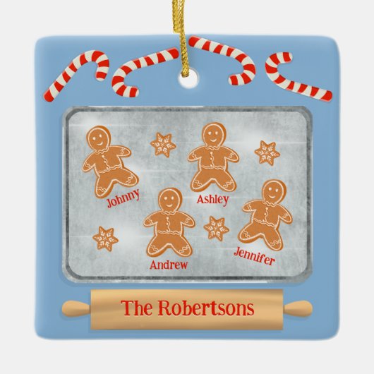 ジンジャーブレッドCookieファミリー4 セラミックオーナメント (正面)