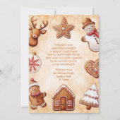 ジンジャーブレッドCookieフォトフレームブラウン背景 シーズンカード (裏面)