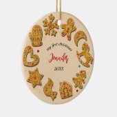 ジンジャーブレッドCookieベビー初めてのクリスマス セラミックオーナメント (右)