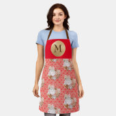 ジンジャーブレッドCookieベーキングホリデーモノグラム エプロン (着用した状態)