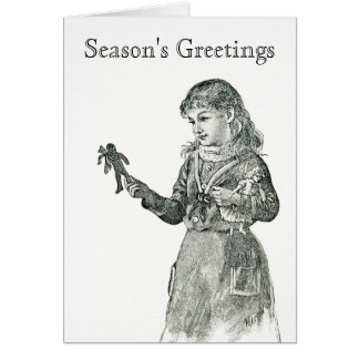 ジンジャーブレッドCookieレトロカード付き小さな女の子