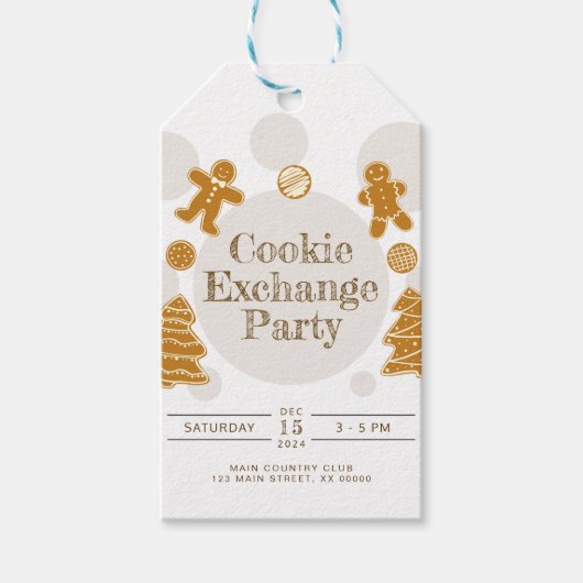 ジンジャーブレッドCookie交換パーティー ギフトタグ (正面)