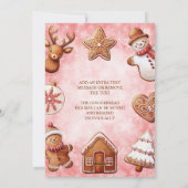 ジンジャーブレッドCookie赤い背景クリスマス シーズンカード (裏面)