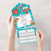 ジンジャーブレッドCookie雪のクリスマスケーキレシピ オールインワン招待状 (貼ってはがせる)