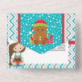 ジンジャーブレッドCookie雪のクリスマスケーキレシピ オールインワン招待状 (裏面)