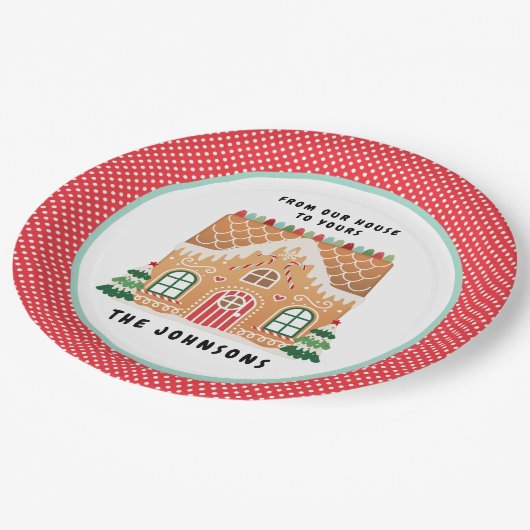 ジンジャーブレッドCookie |クリスマスCookie交換 ペーパープレート (アングル)