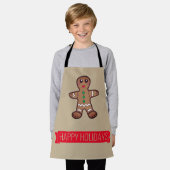 ジンジャーブレッドcookie – ハッピーホリデーズエプロン エプロン (着用した状態)