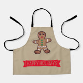 ジンジャーブレッドcookie – ハッピーホリデーズエプロン エプロン (正面)
