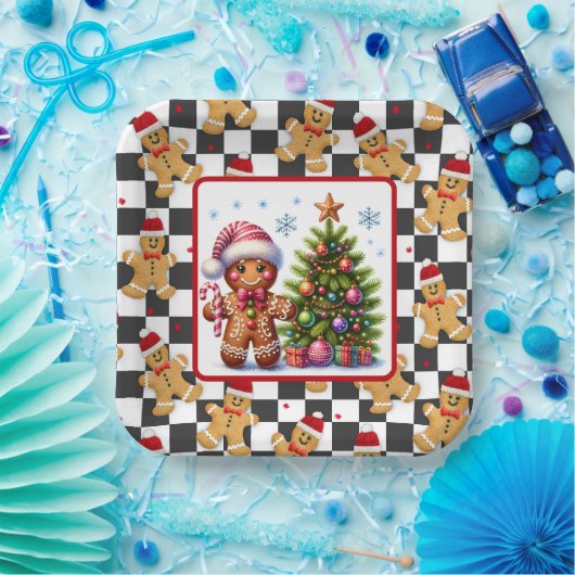 ジンジャーブレッドCookie ペーパープレート (パーティー)