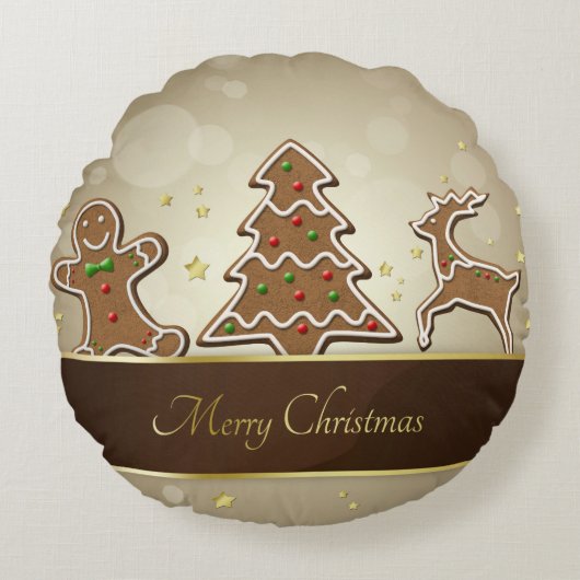 ジンジャーブレッドCookie ラウンドクッション (正面)