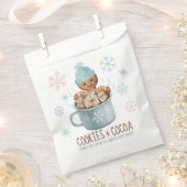 ジンジャーブレッドCookie & Cocoa Winter Boyベビーシャワー フェイバーバッグ (クリップ留めされた状態)