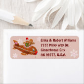 ジンジャーブレッドCookie'Christmassy Airplane Cartoon ラベル (インサイチュ)