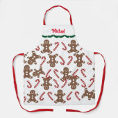 ジンジャーブレッドCookies Candy Cape Chef Name Christmas エプロン (正面)