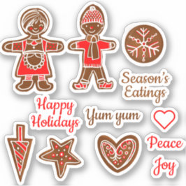 ジンジャーブレッドhappy holiday stickers シール