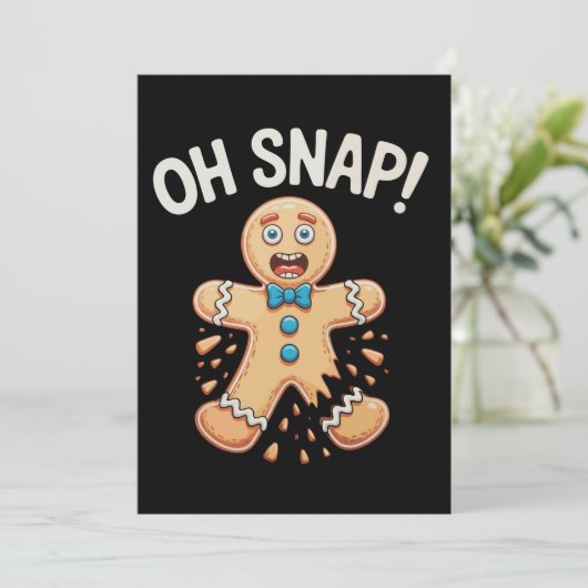 ジンジャーブレッドOhスナップクリスマスクッキーベーキングクリスマス シーズンカード (スタンド正面)