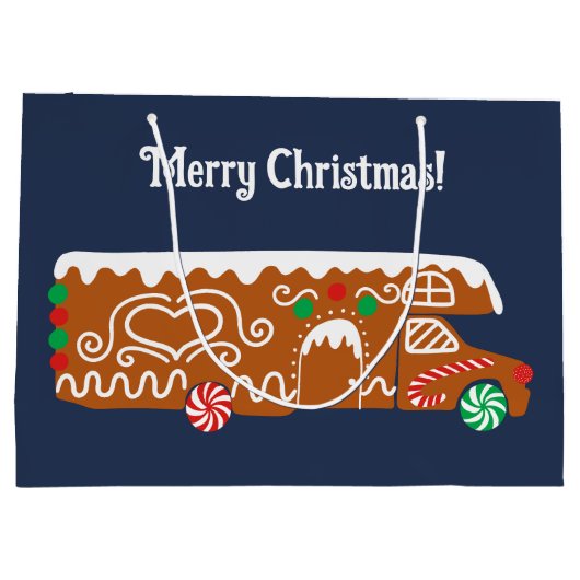 ジンジャーブレッドRVクラスCキャンパークリスマス ラージペーパーバッグ (裏面)