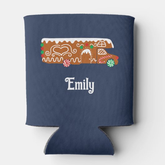 ジンジャーブレッドRVクラスCキャンパーパーソナライズされた 缶クーラー (裏面)