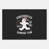 ジンジャーブレッランニングドのチームのクリスマスユーモア ラッピングペーパーシート (正面)